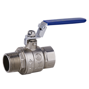 1&quot; MPT x FPT Nickel-Plated Ball Valve w/Locking Handle