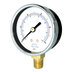 2&quot; Dry Pressure Gauge 0-100 psi Lower Mount 1/4&quot; NPT